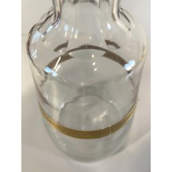 BOTTIGLIA DECANTER VINTAGE BOHEMIA CRISTALLO MOLATO DECORO DORATO ANNI '70