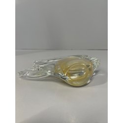 PESCE VETRO DI MURANO FISH GLASS VINTAGE ANNI 70 FOGLIA ORO h 16 CM ITALIA
