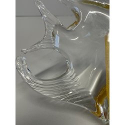 PESCE VETRO DI MURANO FISH GLASS VINTAGE ANNI 70 FOGLIA ORO h 16 CM ITALIA