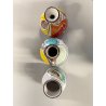 SET 3 PICCOLO VASO CARAMICA SMALTO POLICROMO VINTAGE De Simone LINEA FOLK 1964