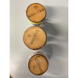 SET 3 PICCOLO VASO CARAMICA SMALTO POLICROMO VINTAGE De Simone LINEA FOLK 1964