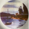 PIATTO DECORATIVO CERAMICA Carlo Monti  PAESAGGIO XX Fiera LAGO MAGGIORE '82 ø24