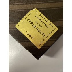 PIATTO DECORATIVO CERAMICA Carlo Monti  PAESAGGIO XX Fiera LAGO MAGGIORE '82 ø24