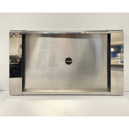 VASSOIO ALESSI TIFFANY DESIGN ACCIAIO INOX GIROTONDO VINTAGE TRAY PIATTO COPPOLA