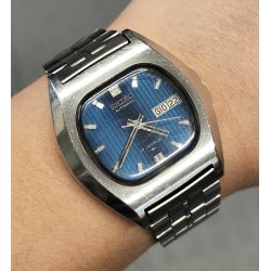 OROLOGIO POLSO Seiko Automatic 7009-5010 anni 70 Vintage Wrist Watch BLU DIAL