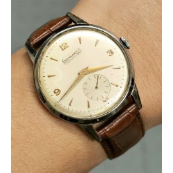 Eberhard & Co OROLOGIO POLSO cal. 1120 meccanico ANNI 60 Old Wrist Watch MONTRE