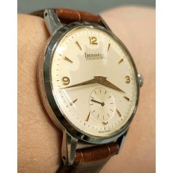 Eberhard & Co OROLOGIO POLSO cal. 1120 meccanico ANNI 60 Old Wrist Watch MONTRE