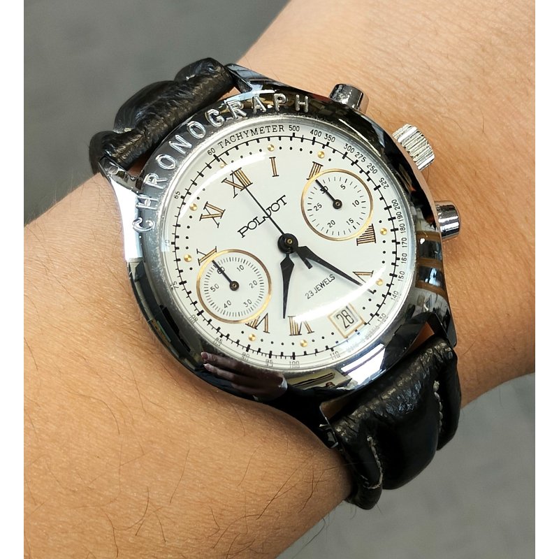 Poljot Chronograph OROLOGIO POLSO cal. 3133 meccanico ANNI 60 Wrist Watch MONTRE