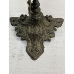 SPECCHIO da TAVOLO OVALE PSICHE OTTONE DECORO FOGLIE VOLUTE STILE BAROCCO 50cm/h