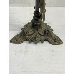 SPECCHIO da TAVOLO OVALE PSICHE OTTONE DECORO FOGLIE VOLUTE STILE BAROCCO 50cm/h