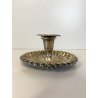 PORTA CANDELA VINTAGE BUGIA METALLO PLACCATO ARGENTO DECORO SBALZATO '900