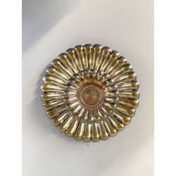 PORTA CANDELA VINTAGE BUGIA METALLO PLACCATO ARGENTO DECORO SBALZATO '900