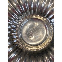 PORTA CANDELA VINTAGE BUGIA METALLO PLACCATO ARGENTO DECORO SBALZATO '900