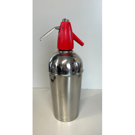 ANTICA BOTTIGLIA SELTZ CIMA 18/8 ANNI 70 ACCAIO ROSSA SIFONE VINTAGE SODA 629671