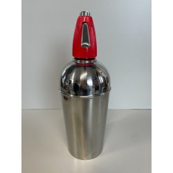 ANTICA BOTTIGLIA SELTZ CIMA 18/8 ANNI 70 ACCAIO ROSSA SIFONE VINTAGE SODA 629671