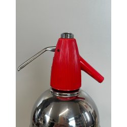 ANTICA BOTTIGLIA SELTZ CIMA 18/8 ANNI 70 ACCAIO ROSSA SIFONE VINTAGE SODA 629671