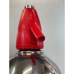 ANTICA BOTTIGLIA SELTZ CIMA 18/8 ANNI 70 ACCAIO ROSSA SIFONE VINTAGE SODA 629671