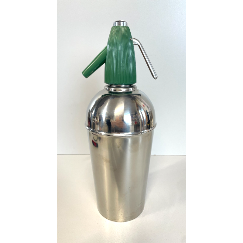 ANTICA BOTTIGLIA SELTZ CIMA 18/8 ANNI 70 ACCAIO VERDE SIFONE VINTAGE SODA 629671