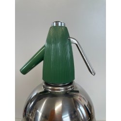 ANTICA BOTTIGLIA SELTZ CIMA 18/8 ANNI 70 ACCAIO VERDE SIFONE VINTAGE SODA 629671