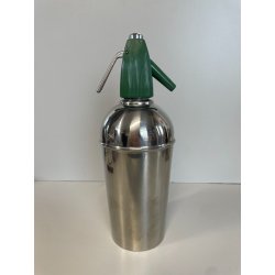 ANTICA BOTTIGLIA SELTZ CIMA 18/8 ANNI 70 ACCAIO VERDE SIFONE VINTAGE SODA 629671