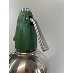 ANTICA BOTTIGLIA SELTZ CIMA 18/8 ANNI 70 ACCAIO VERDE SIFONE VINTAGE SODA 629671
