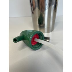 ANTICA BOTTIGLIA SELTZ CIMA 18/8 ANNI 70 ACCAIO VERDE SIFONE VINTAGE SODA 629671