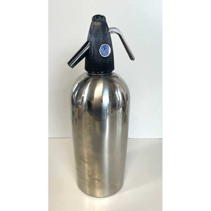 ANTICA BOTTIGLIA SELTZ ANNI 60 ACCAIO SATINATO INOX SIFONE VINTAGE SODA JOLLY