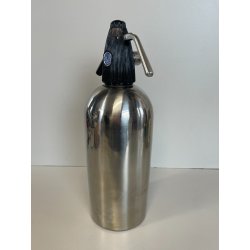 ANTICA BOTTIGLIA SELTZ ANNI 60 ACCAIO SATINATO INOX SIFONE VINTAGE SODA JOLLY