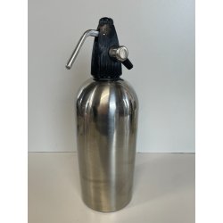 ANTICA BOTTIGLIA SELTZ ANNI 60 ACCAIO SATINATO INOX SIFONE VINTAGE SODA JOLLY