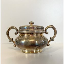 ZUCCHERIERA F.lli Broggi MILANO METALLO ARGENTATO SUGAR BOWL STILE CLASSICO '900