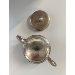 ZUCCHERIERA F.lli Broggi MILANO METALLO ARGENTATO SUGAR BOWL STILE CLASSICO '900