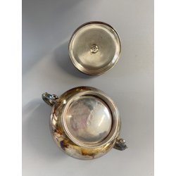 ZUCCHERIERA F.lli Broggi MILANO METALLO ARGENTATO SUGAR BOWL STILE CLASSICO '900