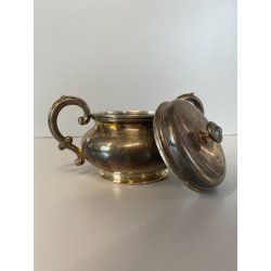 ZUCCHERIERA F.lli Broggi MILANO METALLO ARGENTATO SUGAR BOWL STILE CLASSICO '900
