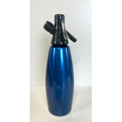 ANTICA BOTTIGLIA SELTZ GIMAS ITALIA ANNI 60 ACCAIO INOX BLU SIFONE VINTAGE SODA