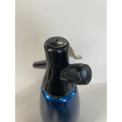 ANTICA BOTTIGLIA SELTZ GIMAS ITALIA ANNI 60 ACCAIO INOX BLU SIFONE VINTAGE SODA