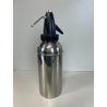 ANTICA BOTTIGLIA SELTZ SIPHON ITALIA 1960 ACCAIO INOX NERO SIFONE VINTAGE SODA