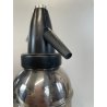 ANTICA BOTTIGLIA SELTZ SIPHON ITALIA 1960 ACCAIO INOX NERO SIFONE VINTAGE SODA