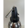 ANTICA BOTTIGLIA SELTZ SIPHON ITALIA 1960 ACCAIO INOX NERO SIFONE VINTAGE SODA