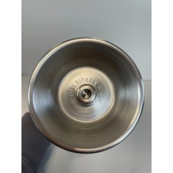 ANTICA BOTTIGLIA SELTZ SIPHON ITALIA 1960 ACCAIO INOX NERO SIFONE VINTAGE SODA