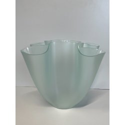 VASO FAZZOLETTO DESIGN Pietro Chiesa FONTANA ARTE 1930 VETRO AZZURRO CARTOCCIO