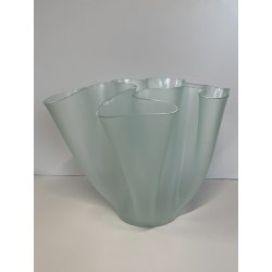 VASO FAZZOLETTO DESIGN Pietro Chiesa FONTANA ARTE 1930 VETRO AZZURRO CARTOCCIO