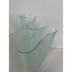 VASO FAZZOLETTO DESIGN Pietro Chiesa FONTANA ARTE 1930 VETRO AZZURRO CARTOCCIO