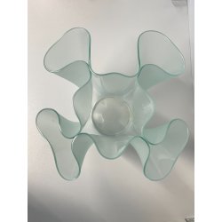 VASO FAZZOLETTO DESIGN Pietro Chiesa FONTANA ARTE 1930 VETRO AZZURRO CARTOCCIO