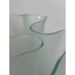 VASO FAZZOLETTO DESIGN Pietro Chiesa FONTANA ARTE 1930 VETRO AZZURRO CARTOCCIO