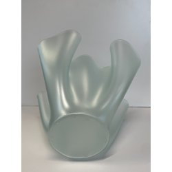 VASO FAZZOLETTO DESIGN Pietro Chiesa FONTANA ARTE 1930 VETRO AZZURRO CARTOCCIO