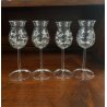 SET 4 BICCHIERI CALICE GRAPPA CRISTALLO DA DEGUSTAZIONE con PUNTE INTERNE '900
