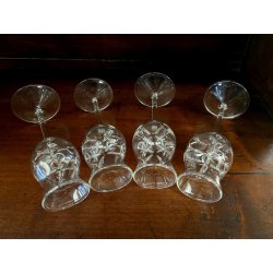 SET 4 BICCHIERI CALICE GRAPPA CRISTALLO DA DEGUSTAZIONE con PUNTE INTERNE '900