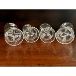 SET 4 BICCHIERI CALICE GRAPPA CRISTALLO DA DEGUSTAZIONE con PUNTE INTERNE '900