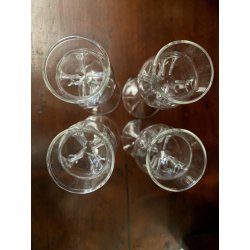 SET 4 BICCHIERI CALICE GRAPPA CRISTALLO DA DEGUSTAZIONE con PUNTE INTERNE '900