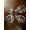 SET 4 BICCHIERI CALICE GRAPPA CRISTALLO DA DEGUSTAZIONE con PUNTE INTERNE '900